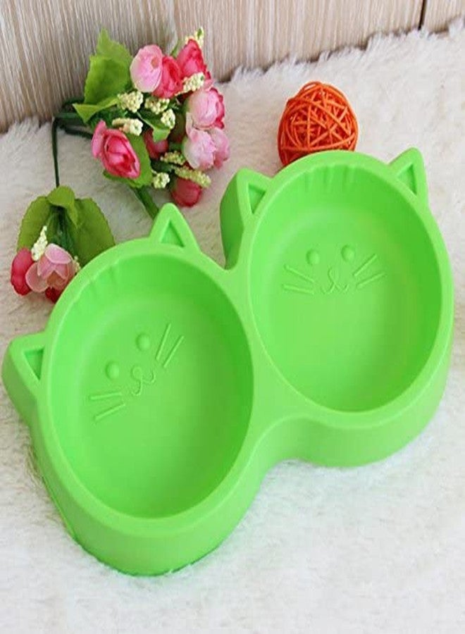 D&C PAWS Pet Feeding Bowl - Cat Face Shaped Double Food and Water Feeding Bowl Set Ideal for Dogs and Cats - Color May Vary (Pack of 1) - Image 5